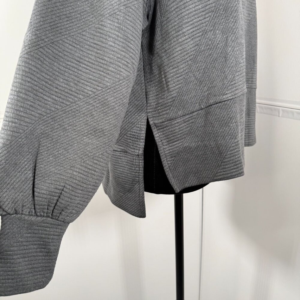 Balance Collection Whitley 1/4 Zip Textured Pullover Small Charcoal - Picture 4 of 7